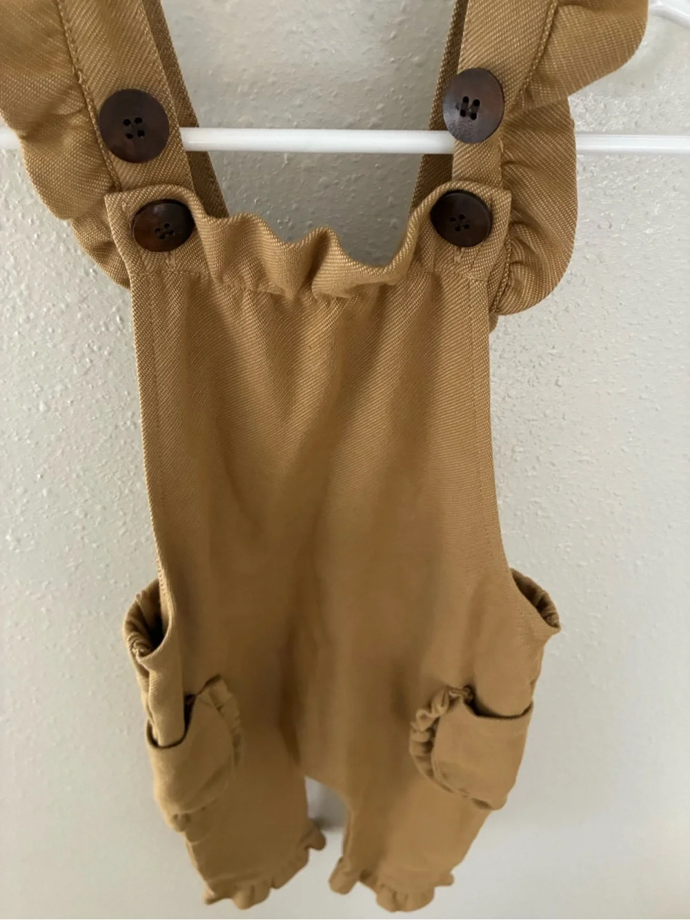 Milkbarn Rust Denim Ruffle Overalls